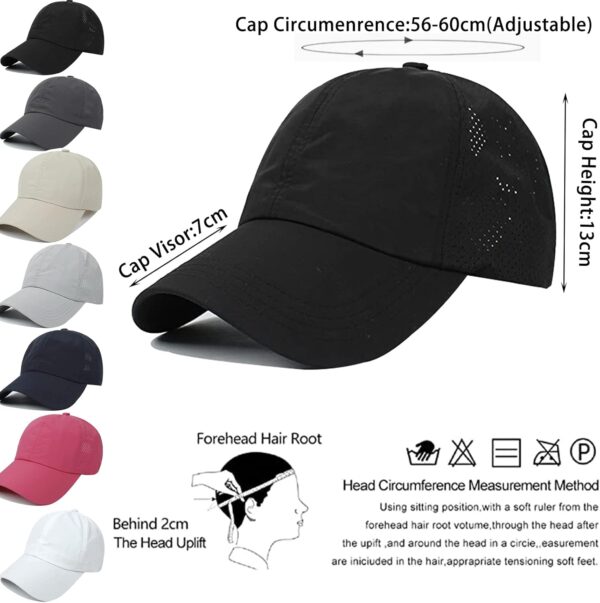 Womens Ponytail Hat Baseball Cap, Adjustable Criss Cross Baseball Cap High Bun Unisex…