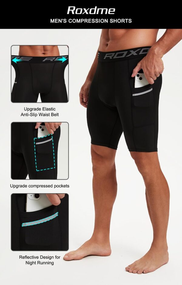 5 or 1 Pack Compression Shorts Men Spandex Sport Shorts Athletic Workout Running…
