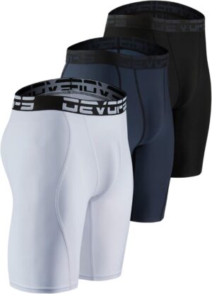 DEVOPS 3 or 5 Pack Compression Shorts Men Spandex Sport Shorts Athletic Workout…