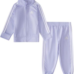 adidas Baby Girl’s Zip Front Classic Tricot Jacket and Joggers Set