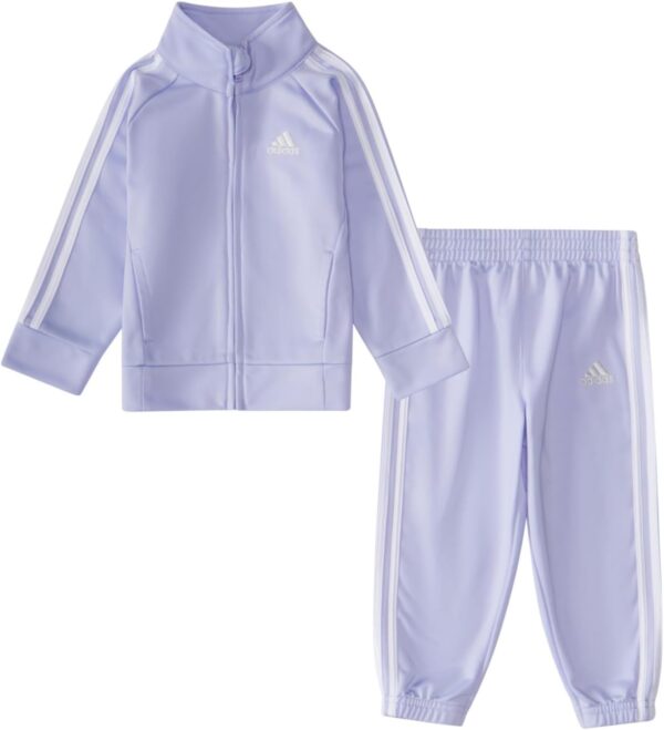adidas Baby Girl’s Zip Front Classic Tricot Jacket and Joggers Set