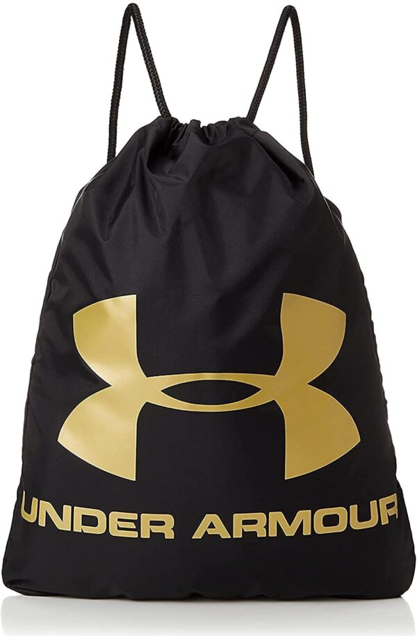 Under Armour Unisex-Adult Ozsee Sackpack , Black (010)/Metallic Gold , One…