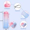 Collapsible 20oz Leakproof Foldable Silicone Water Bottle, Time Marker, Portable for…