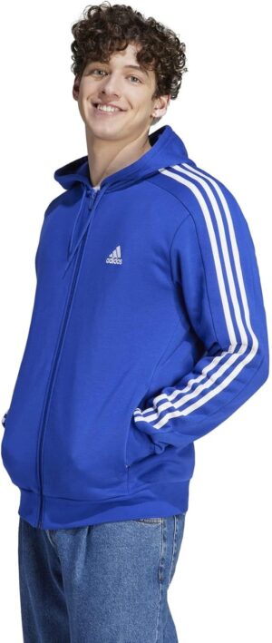 adidas Men’s Essentials 3-stripes Fleece Full-zip Hoodie