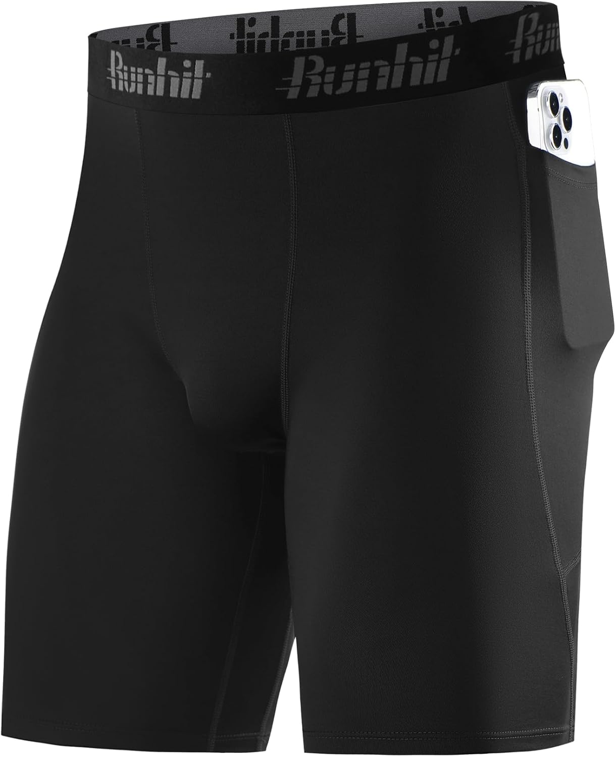 Runhit Men's Compression Shorts with Pockets  9" Performance Athletic Shorts for...
