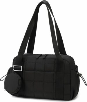 CAMTOP Mini Gym Bag for Women, Small Gym Tote Bag Puffy Quilted Sports…