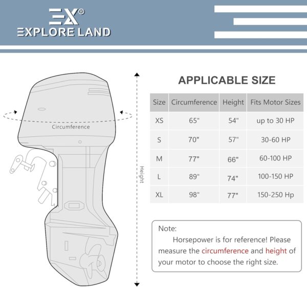 Explore Land Fade Resistant Full Outboard Motor Cover – Waterproof Upgraded Strong…