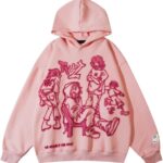 Aelfric Eden Mens Graphic Oversized Hoodie Cartoon Character Print Streetwear Casual...