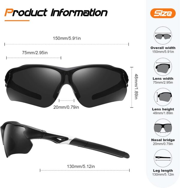FAGUMA Polarized Sports Sunglasses for Men Women Fishing Cycling Running Golf…