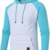 Yundobop Men’s Pullover Hoodies Plaid Jacquard Long Sleeve Drawstring Hipster Casual…