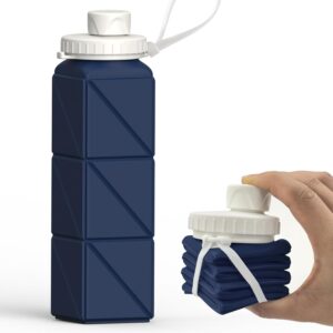 Collapsible Water Bottles 20.6oz, Silicone Foldable Portable Travel Water Bottle,…