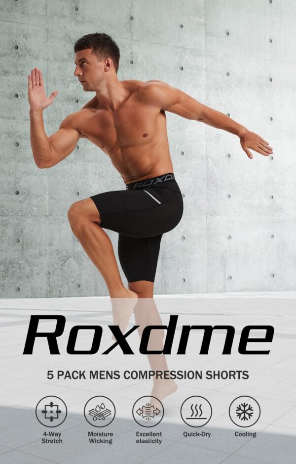 5 or 1 Pack Compression Shorts Men Spandex Sport Shorts Athletic Workout Running…