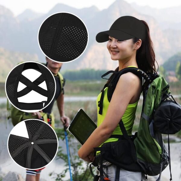Womens Ponytail Hat Baseball Cap, Adjustable Criss Cross Baseball Cap High Bun Unisex…