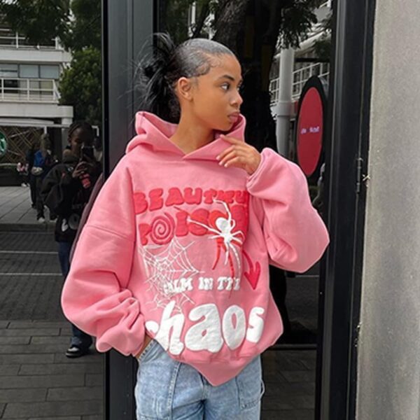 2024 Autumn/Winter Spider Web Hip Hop Hooded Hoodie for Men and Women Y2k Hoodie…
