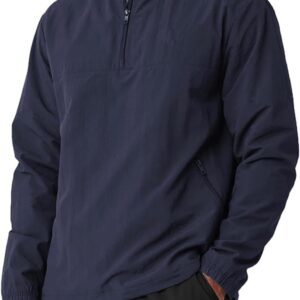 Men’s Casual Quarter Zip Pullover Golf Windbreakers Athletic Lightweight Jacket Hiking…