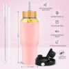 PROBTTL Glass Water Bottles 32 oz, 1 Liter Glass Tumbler, Borosilicate Water Bottle…