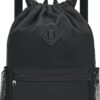 WANDF Drawstring Backpack Sports Gym Bag with Shoes Compartment,...