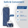 Collapsible Water Bottles, 2 Pack Leakproof BPA-Free Silicone Foldable Portable Water…