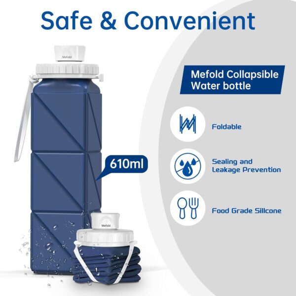 Collapsible Water Bottles, 2 Pack Leakproof BPA-Free Silicone Foldable Portable Water…