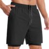 Aolesy Mens 2 in 1 Running Shorts -5”/7” Quick Dry Workout Gym Shorts with Pockets,…