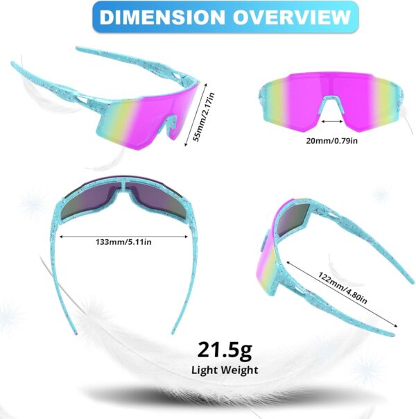 Kids Sunglasses,Youth Baseball Glasses for Boys Girls Age 6-14,Sports UV Protection…