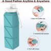 Collapsible Water Bottles, 2 Pack Leakproof BPA-Free Silicone Foldable Portable Water…