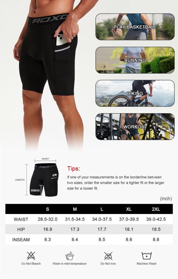 5 or 1 Pack Compression Shorts Men Spandex Sport Shorts Athletic Workout Running…