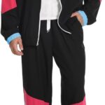UOUA 80s Outfit for Men 90s Tracksuit Costume for Halloween 70s Windbreaker Jacket...