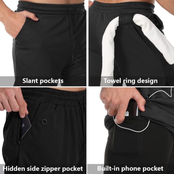 JWJ Men’s 2 in 1 Workout Running Shorts 7 Inch Lightweight Athletic Gym Shorts with…