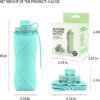 Collapsible Water Bottles, Silicone Foldable Portable Water Bottle 610ml, Lightweight…