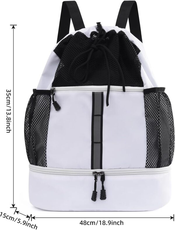 Valleycomfy Drawstring Gym Bag Sports Backpack With Shoe Compartment and…
