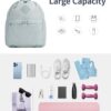 WANDF Drawstring Backpack Sports Gym Bag with Yoga Mat Strap,…