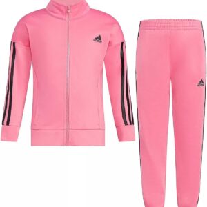 adidas Girls Zip Front Classic Tricot Jacket and Joggers SetTricot Track Set