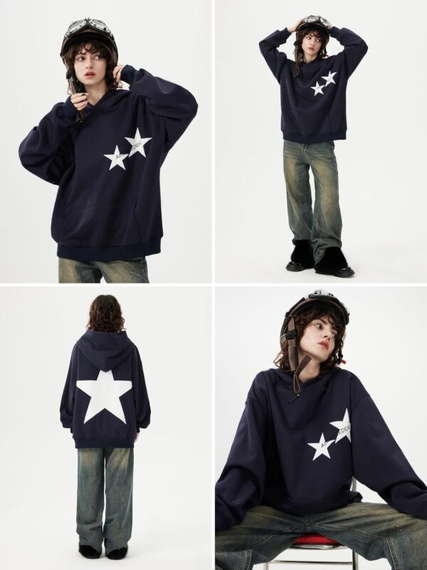 Aelfric Eden Star Hoodies Y2k Oversized Graphic Hoodies Aesthetic 90s Crewneck…
