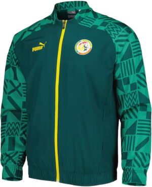 PUMA Senegal Pre-Match Track Jacket 22 (US, Alpha, Small, Regular, Regular, Green)
