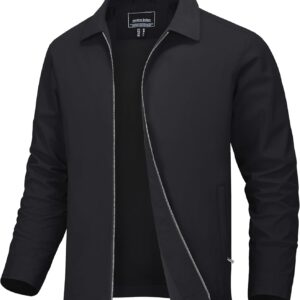 MAGNIVIT Men’s Lightweight Jackets Light Windbreaker Full Zip Up Stylish Golf Coat…
