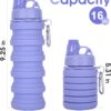 Collapsible Water Bottle for Adults, Boys, Students, Kids, Reusable Silicone Foldable…