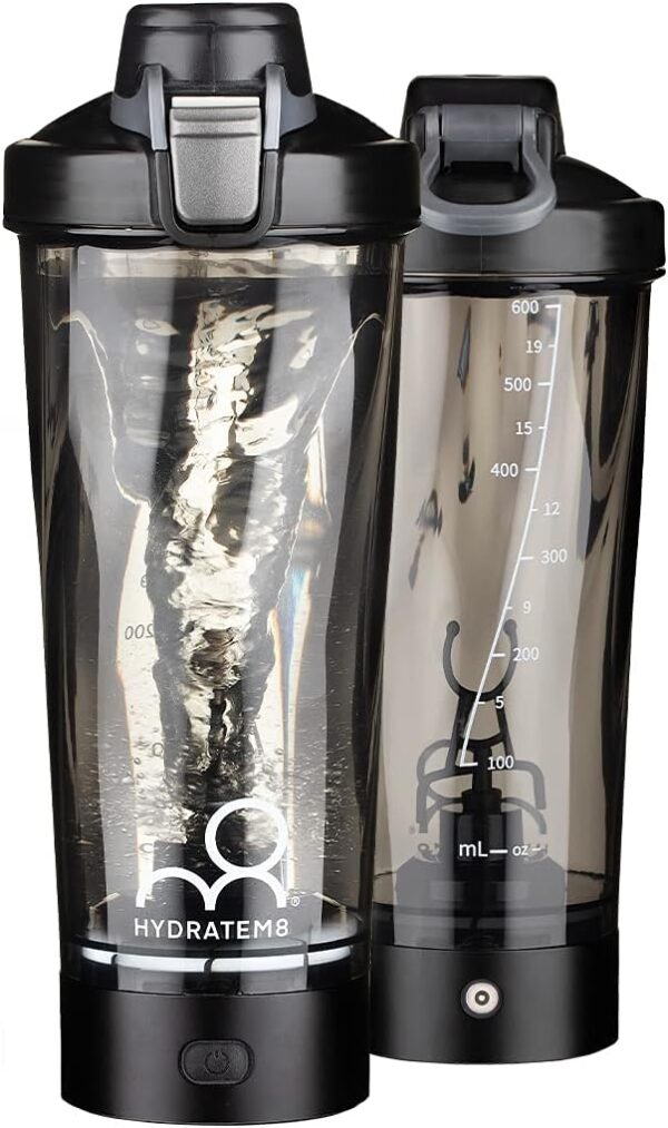 Electric Shaker Bottle 20oz: Automatic Clump-free Nutrition Powder Vortex Blender Cup…
