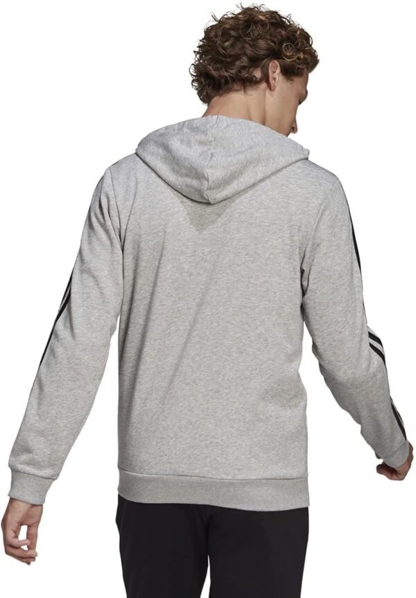 adidas Men’s Essentials French Terry 3-Stripes Full-Zip Hoodie