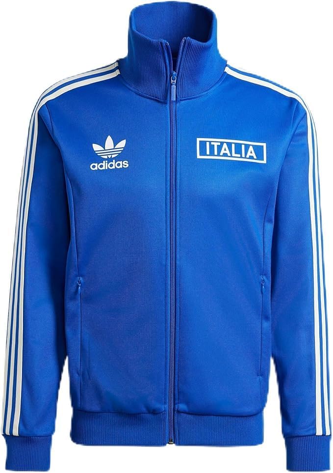 adidas Men's Soccer Italy Beckenbauer Track Top Jacket - Vintage-Inspired, 3-Stripes...