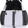 Valleycomfy Drawstring Gym Bag Sports Backpack With Shoe Compartment and...