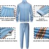 Mens Tracksuits 2 Piece Set Full Zip Velour Sweatsuit for Casual Training Outdoor -…