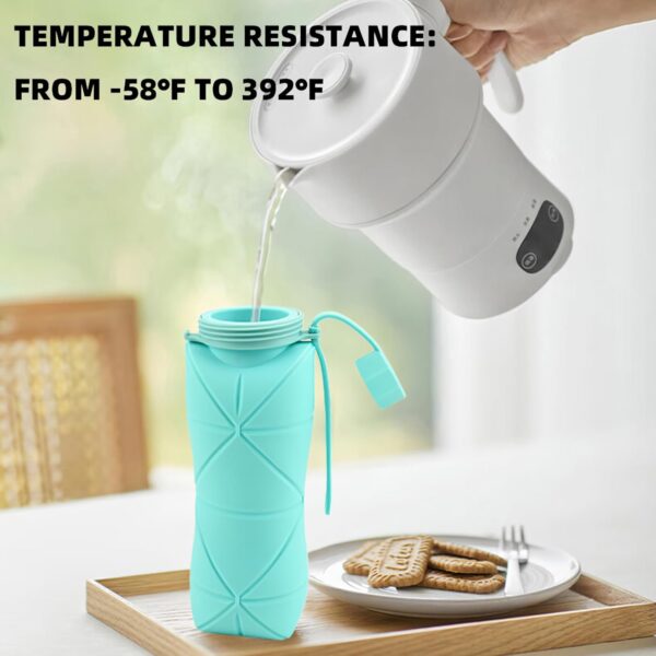 Collapsible Water Bottles, Silicone Foldable Portable Water Bottle 610ml, Lightweight…