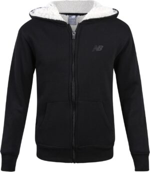 New Balance Boys’ Sweatshirt – Soft Fleece Full Zip Up Sherpa-Lined Hoodies for Boys -…