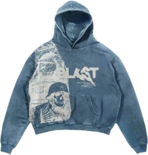 Obenie Retro Y2K Hoodie Gothic Casual Alphabet Blast Print Pattern Skull Fashion…