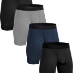4 Pack Compression Workout Shorts Men Performance Sports Baselayer Athletic Running...