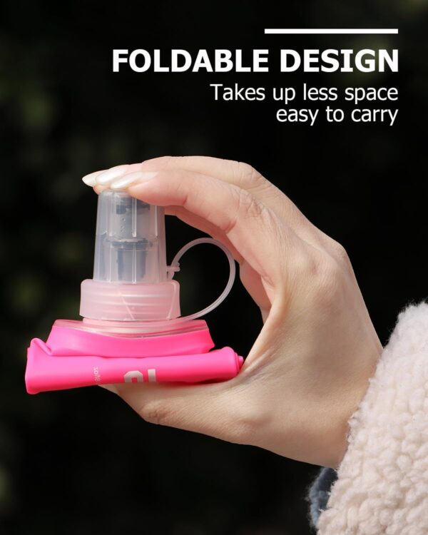 Folding Soft Flask Portable Collapsible Running Lightweight Water Bottle for Outdoor…