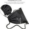Drawstring Backpack Bag, Waterproof Draw String Back Sack with Zip Pocket,…
