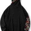 Niepce Inc Streetwear Men’s Dragon Embroidered Heavyweight Graphic Hoodies