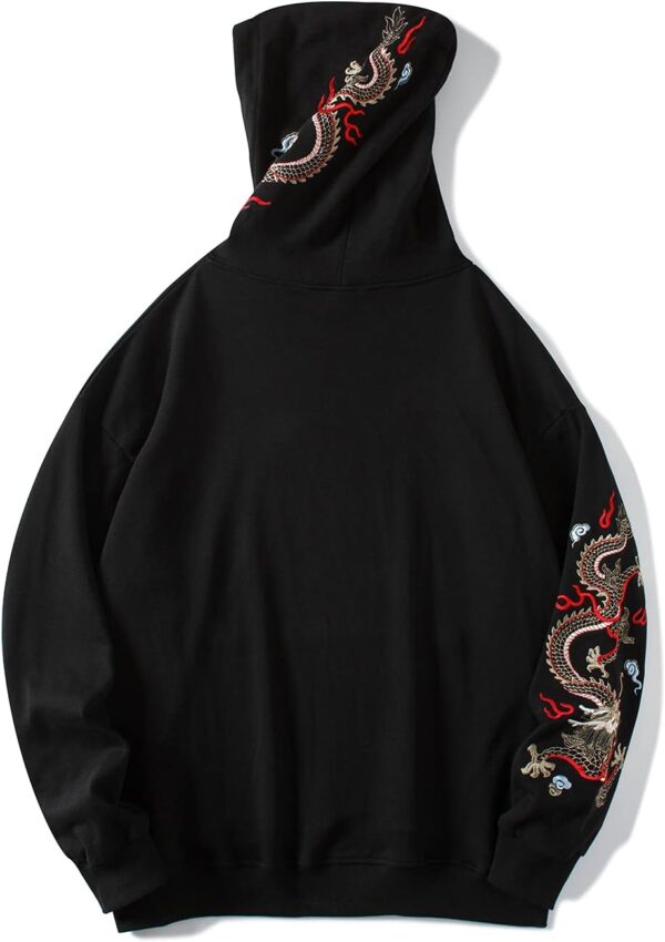 Niepce Inc Streetwear Men’s Dragon Embroidered Heavyweight Graphic Hoodies